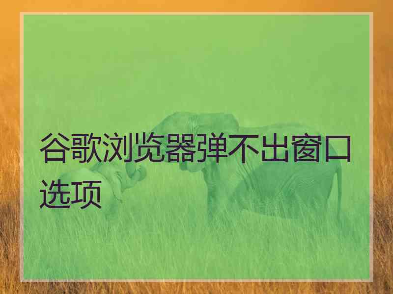 谷歌浏览器弹不出窗口选项