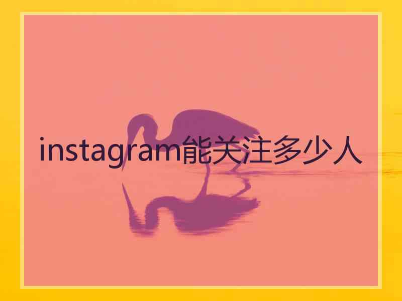 instagram能关注多少人