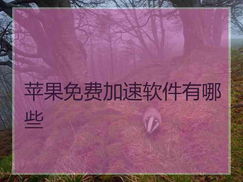 苹果免费加速软件有哪些