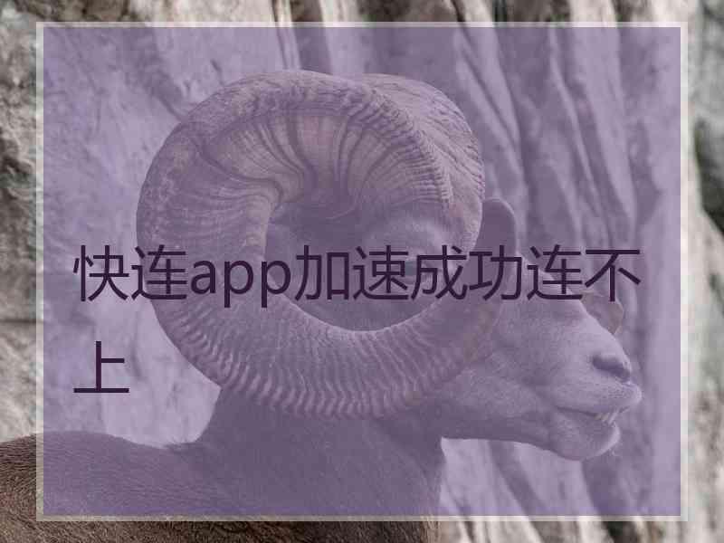 快连app加速成功连不上