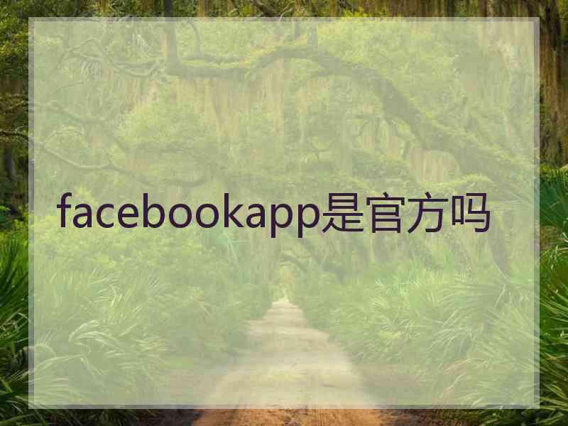 facebookapp是官方吗