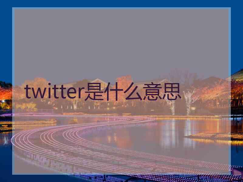 twitter是什么意思