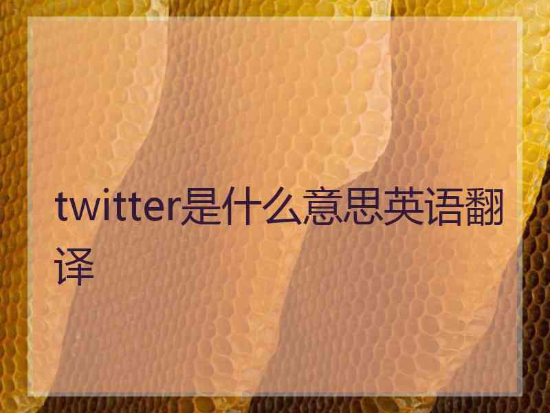 twitter是什么意思英语翻译